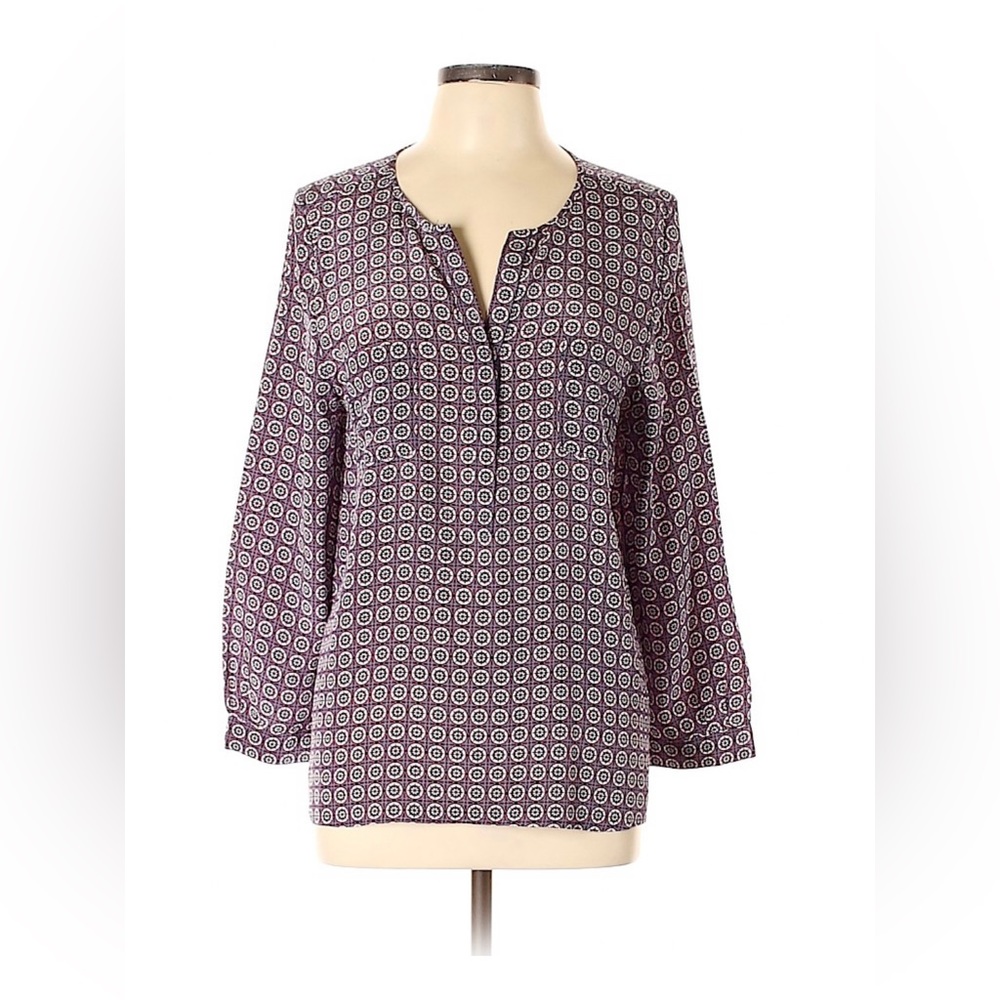 Joie long sleeve medallion print silk blouse.